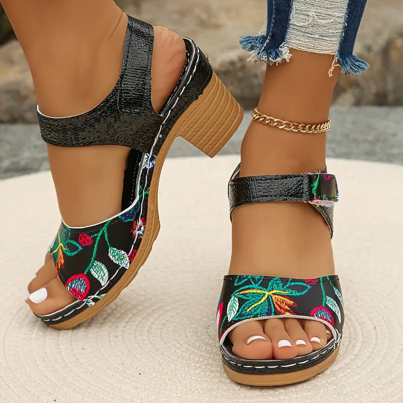Open Toe Block Heel Sandals for Women