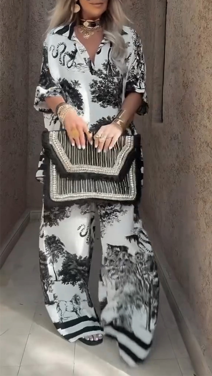 Stunning long-sleeved Monochrome suit