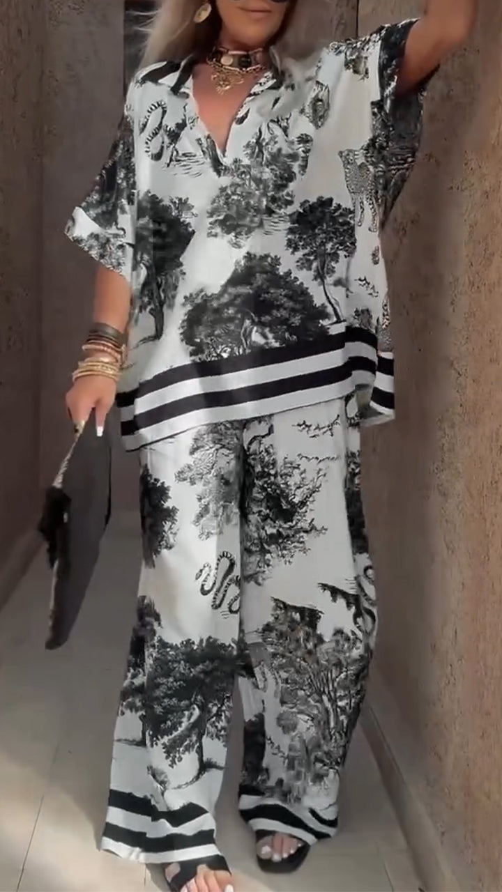 Stunning long-sleeved Monochrome suit