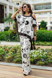 Vittoria Queen Black White Dress