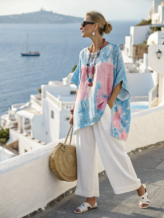 Cotton and linen women's Tye Dye Set