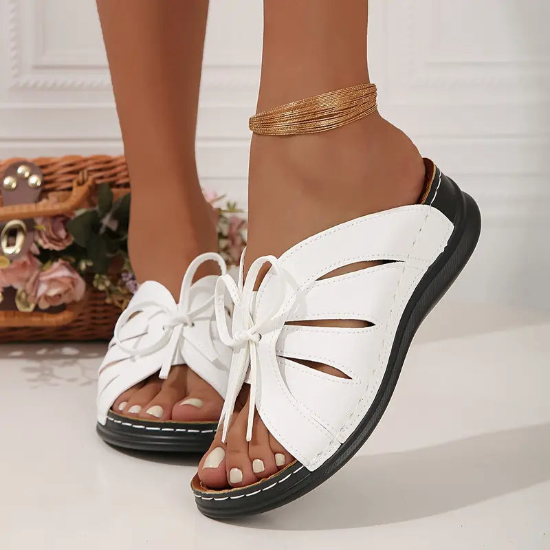 Womens Fashionable Solid Color Wedge Sandals