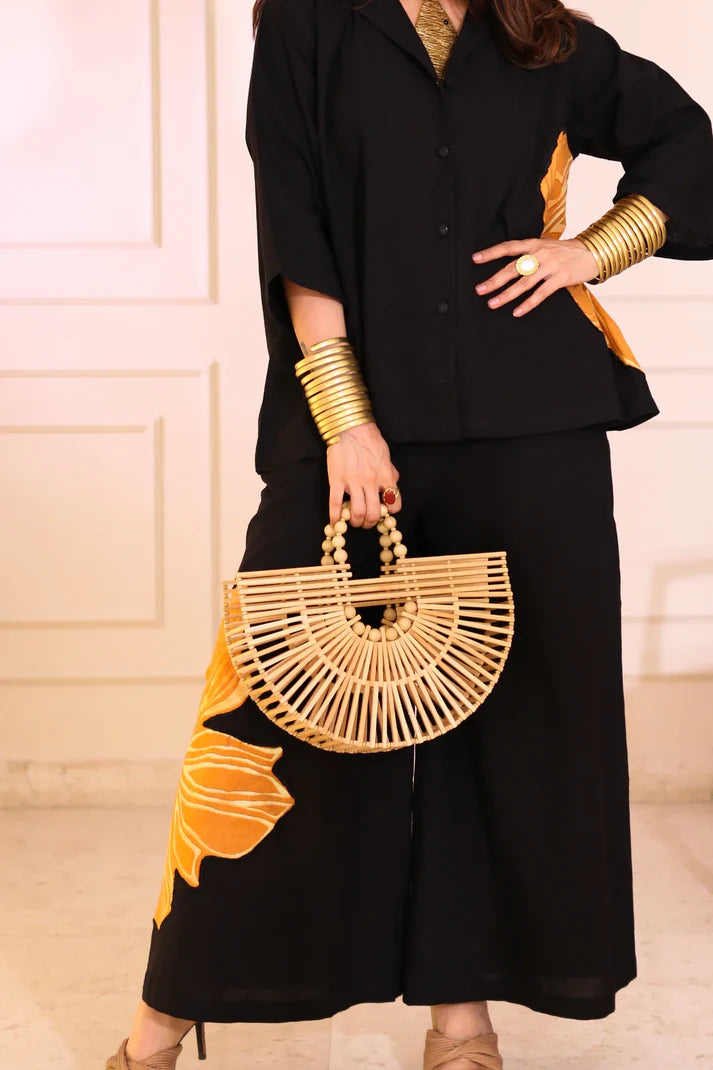 Abstract Petal Black Cord set