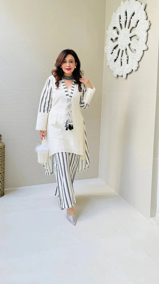 Celestial cut work cordset for women