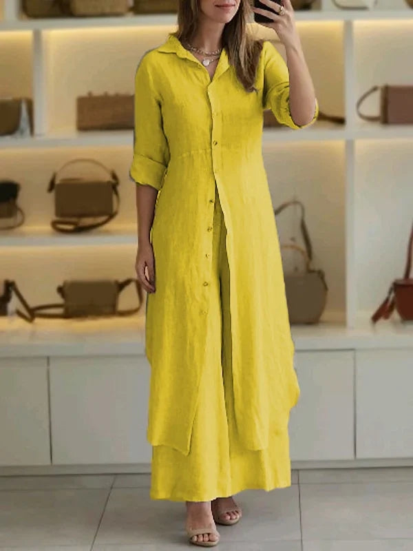 Luxury Cotton and Linen Two-piece Set