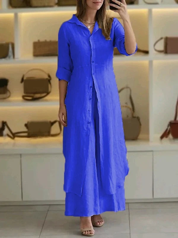 Luxury Cotton and Linen Two-piece Set