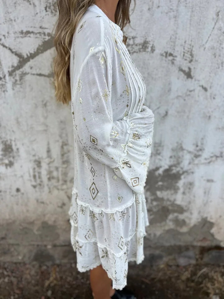 Comfortable Stretchy V Neck Printed Party Dresses