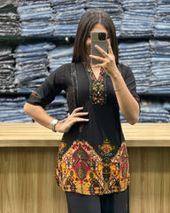 Asymmetric Black Rayon Co-Ord Set