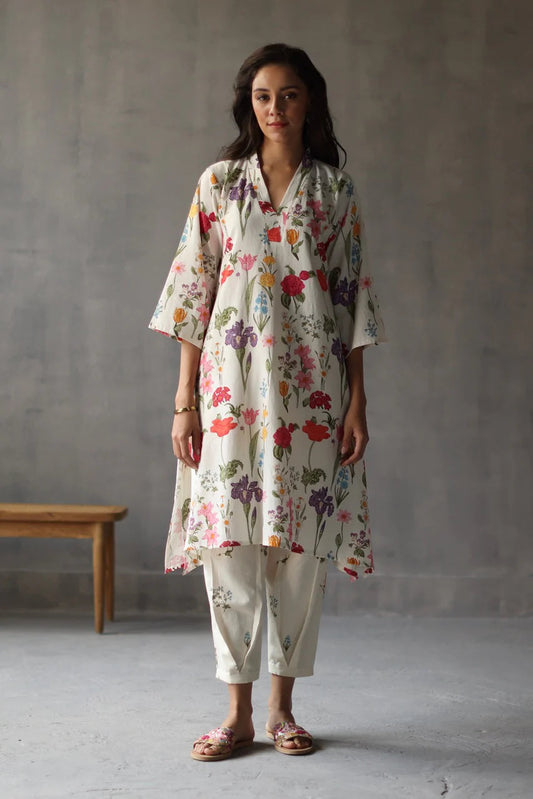 Orchid Bloom Printed Rayon Kurta Set