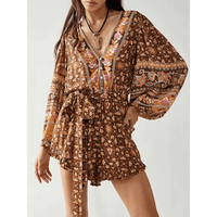 Boho Floral Mini Romper