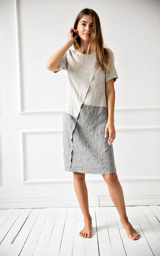 Dual linen Dress
