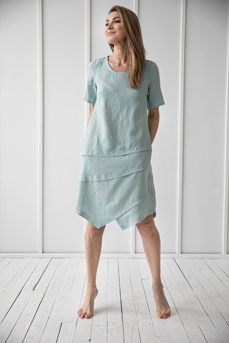 Linen Asymmetrical Dress