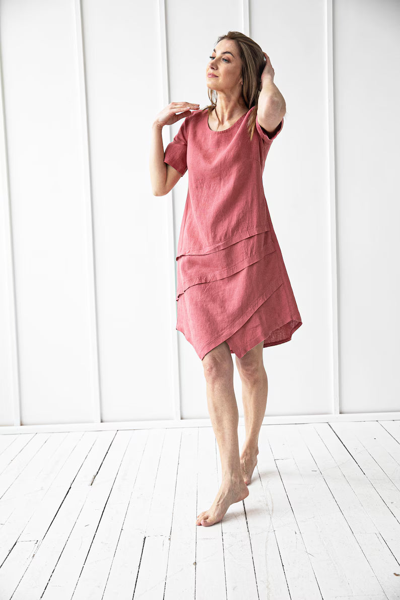 Linen Asymmetrical Dress
