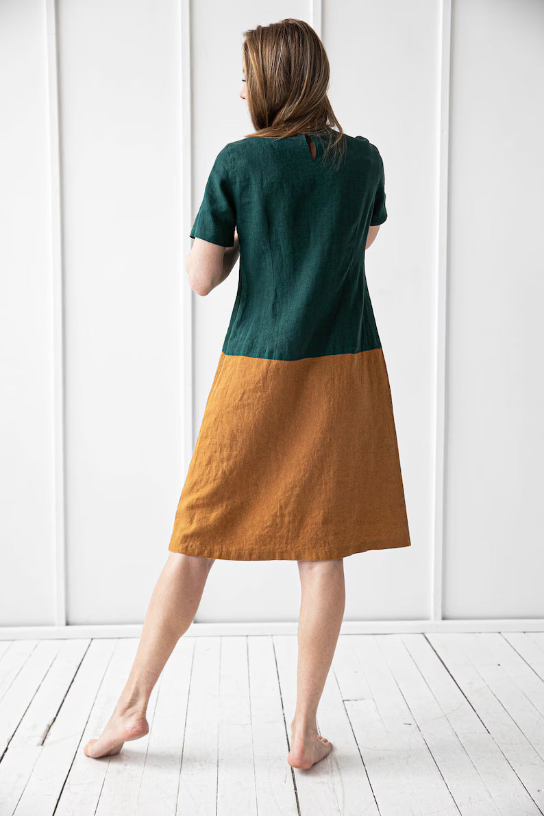 Dual linen Dress