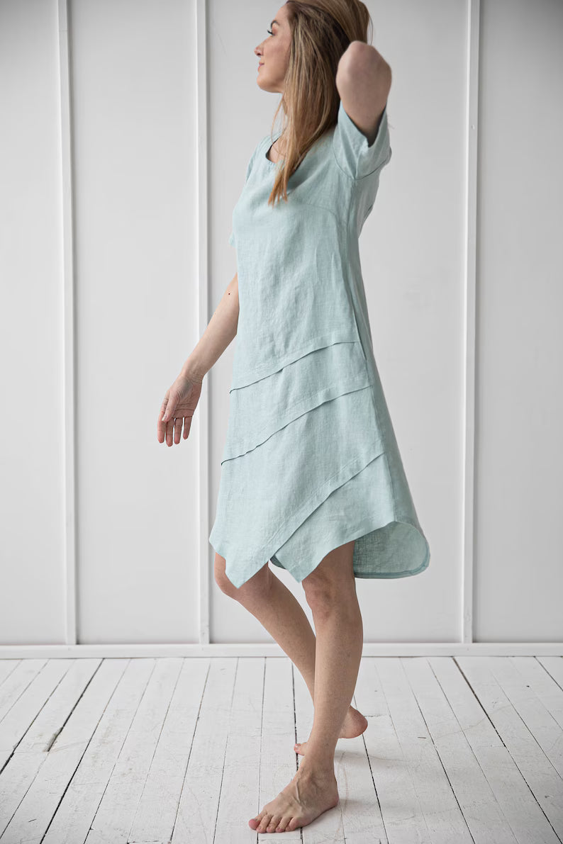 Linen Asymmetrical Dress