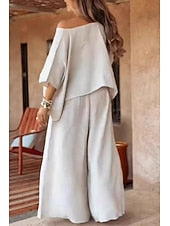 Linen Cotton Half Sleeve Crew Neck Solid Wear