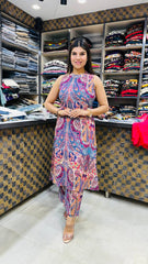 Blue Rayon Co Ord Set